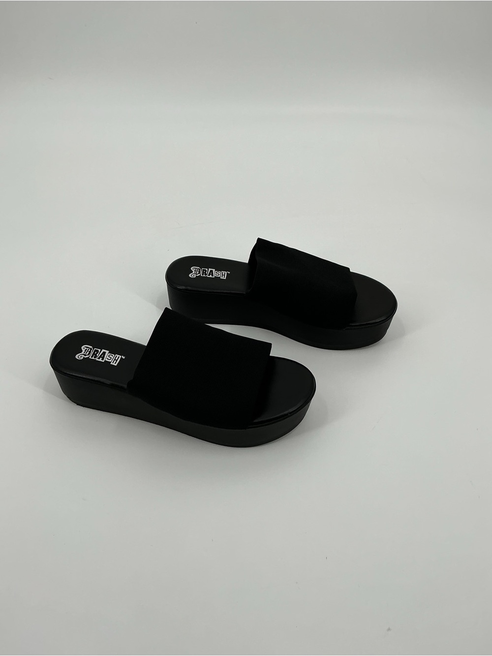 Brash Ladies Black Chunky Platform Slide Sandal